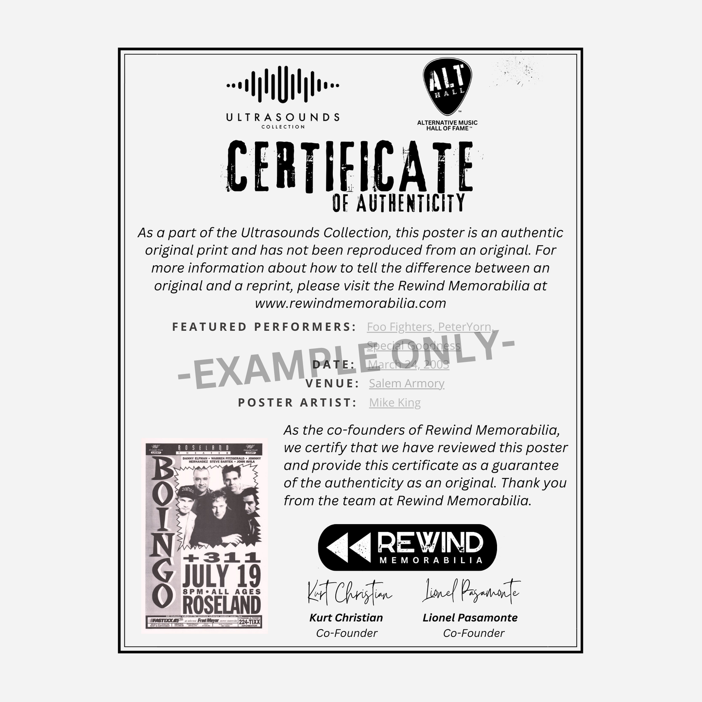 Oingo Boingo & 311 1994 Roseland Theater | Rare & Near Mint