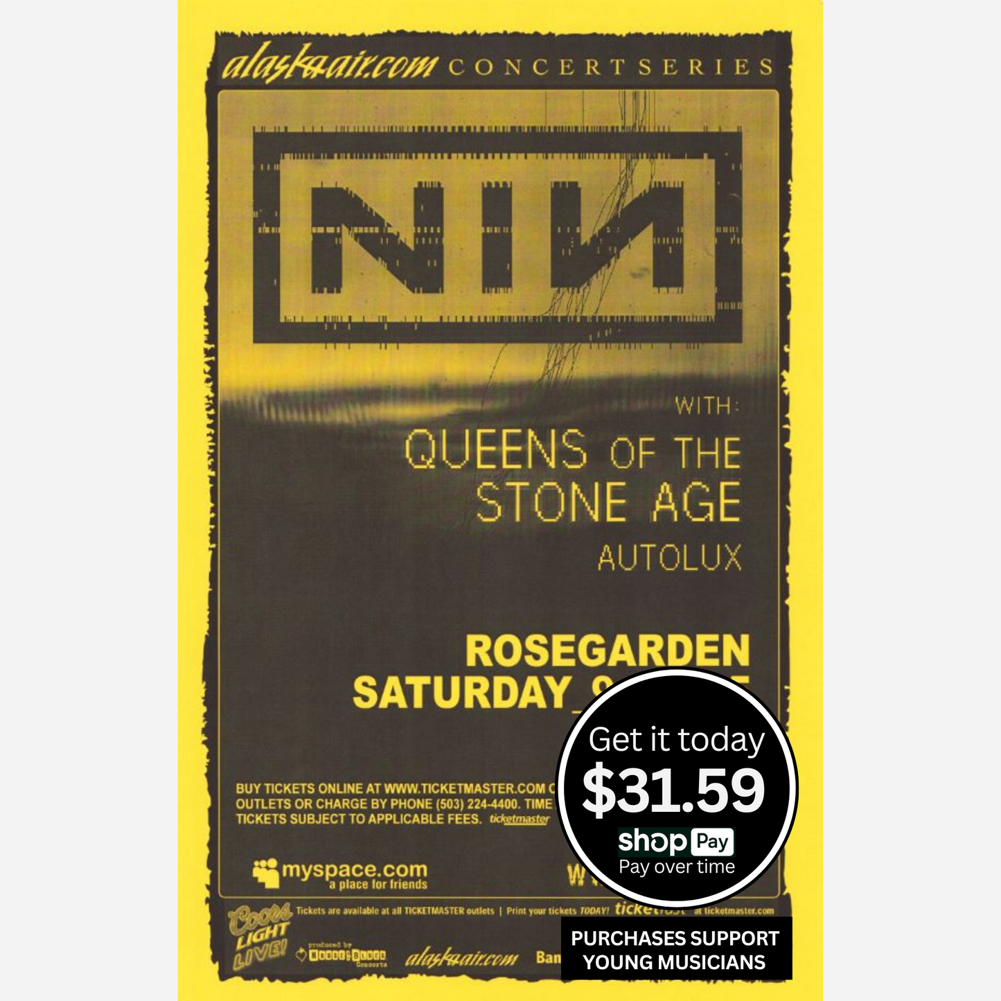 Nine Inch Nails & Queens of the Stone Age 2005 Rose Garden Arena | Rare & Near Mint