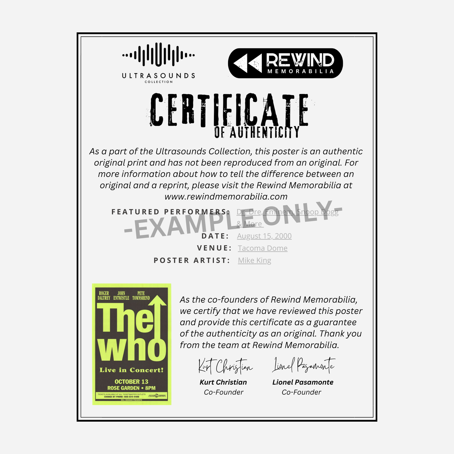 The Who 1996 Rose Garden Arena | Rare & Near Mint