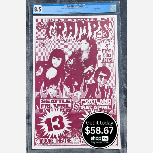 The Cramps 1990 Moore Theatre & Pine Street Theatre | CGC Graded 8.5 | Extremely Rare