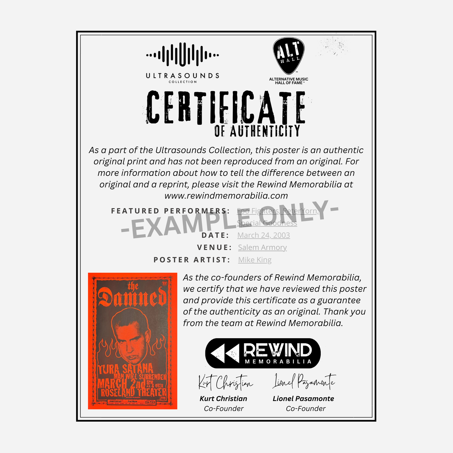 The Damned 1998 Roseland Theater | Rare & Near Mint