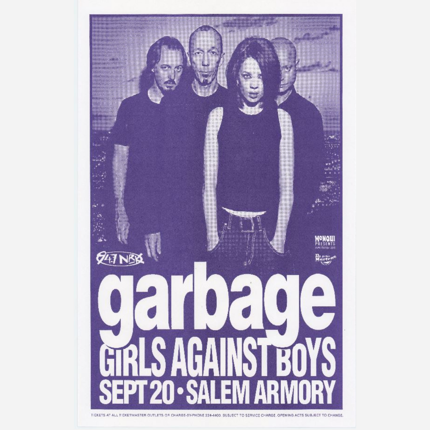 Garbage 1998 Salem Armory Original Poster | Rare & Near Mint