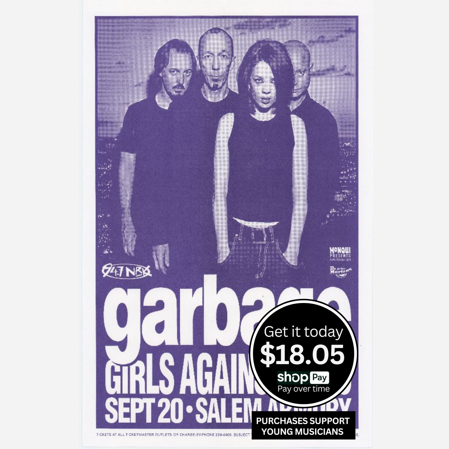 Garbage 1998 Salem Armory Original Poster | Rare & Near Mint