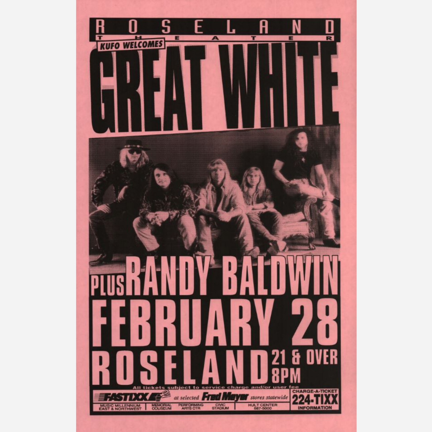 Great White & Randy Baldwin 1995 Roseland Theater | Rare & Near Mint