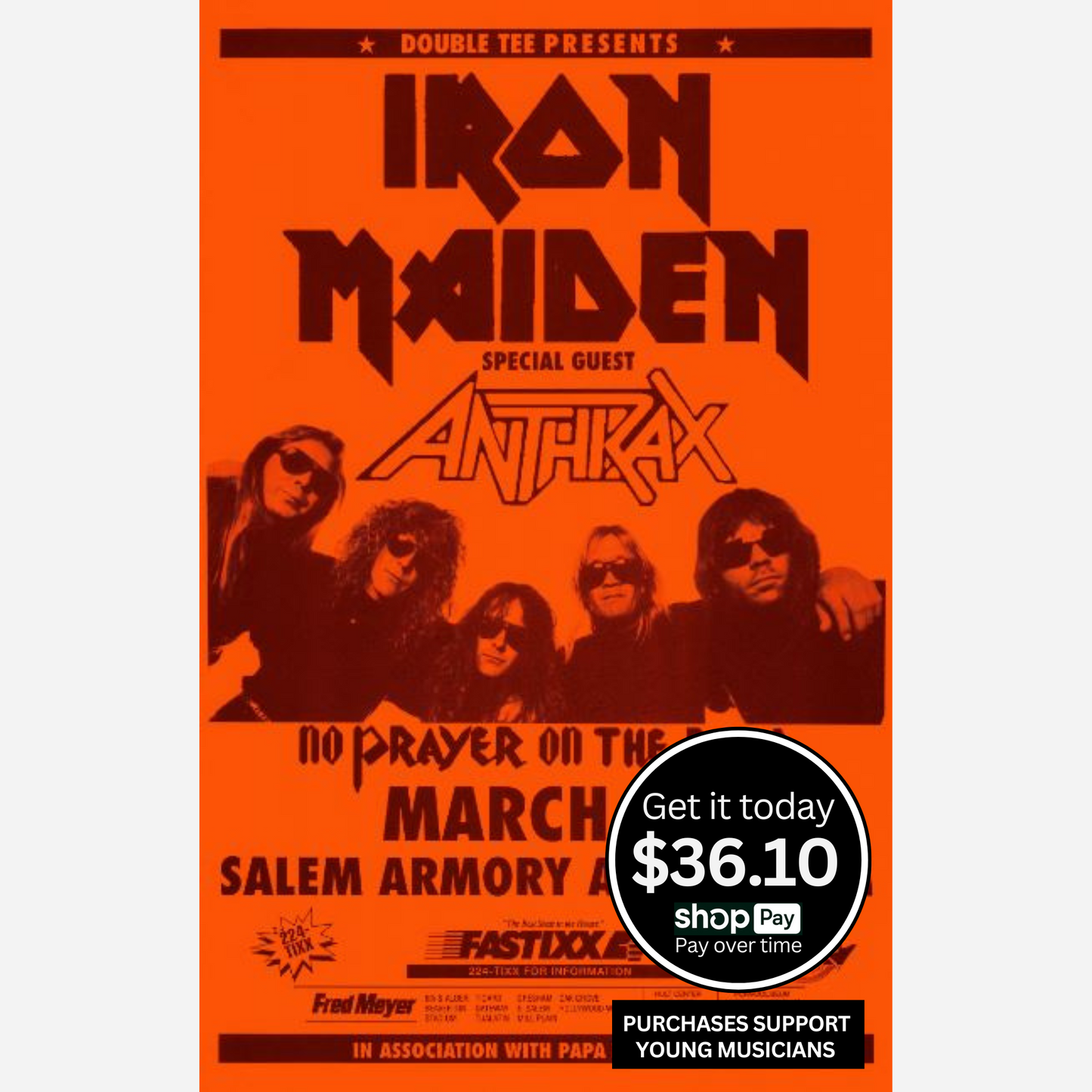 2003 Foo Fighters Salem Armory Póster original RM 95 Mint