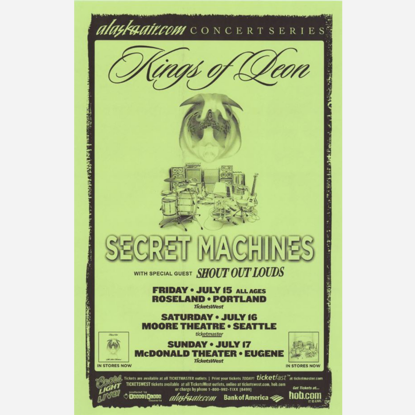 2003 Foo Fighters Salem Armory Póster original RM 95 Mint