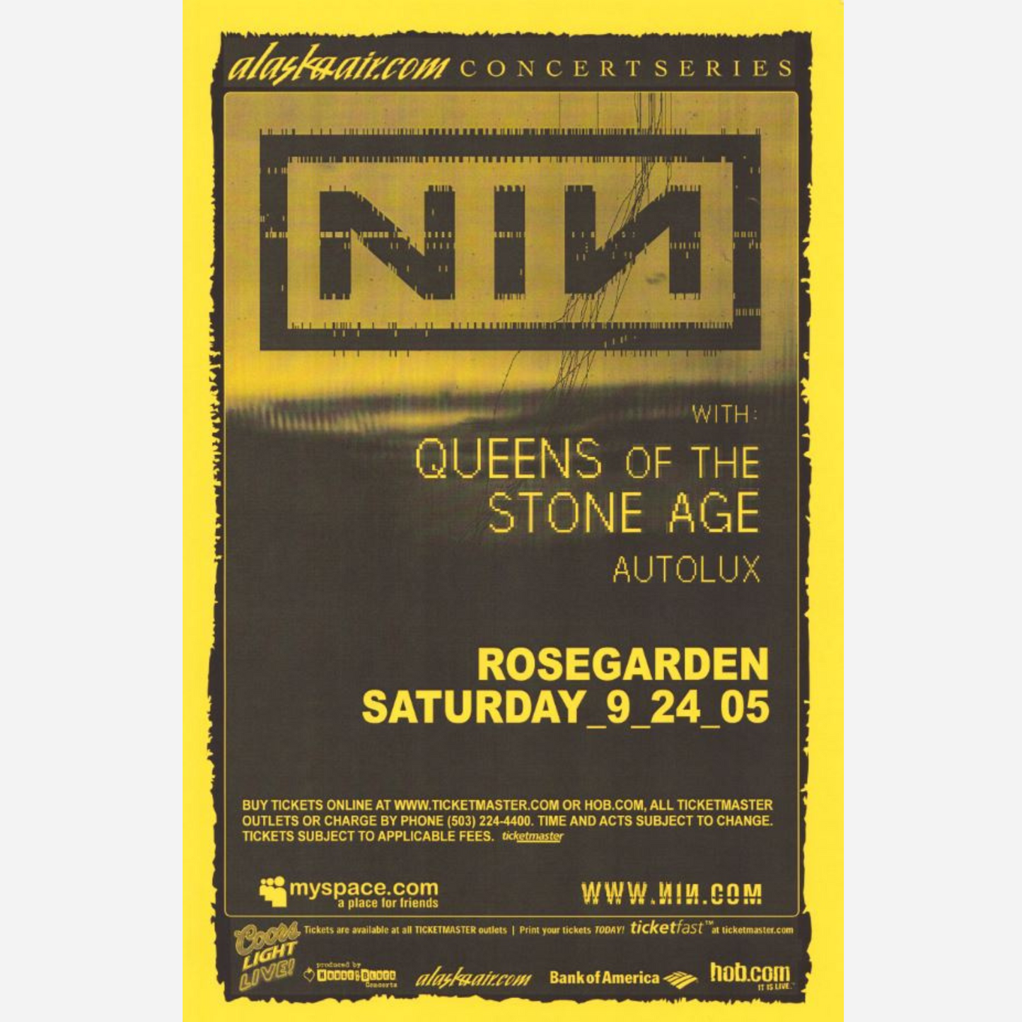 Nine Inch Nails & Queens of the Stone Age 2005 Rose Garden Arena | Rare & Near Mint