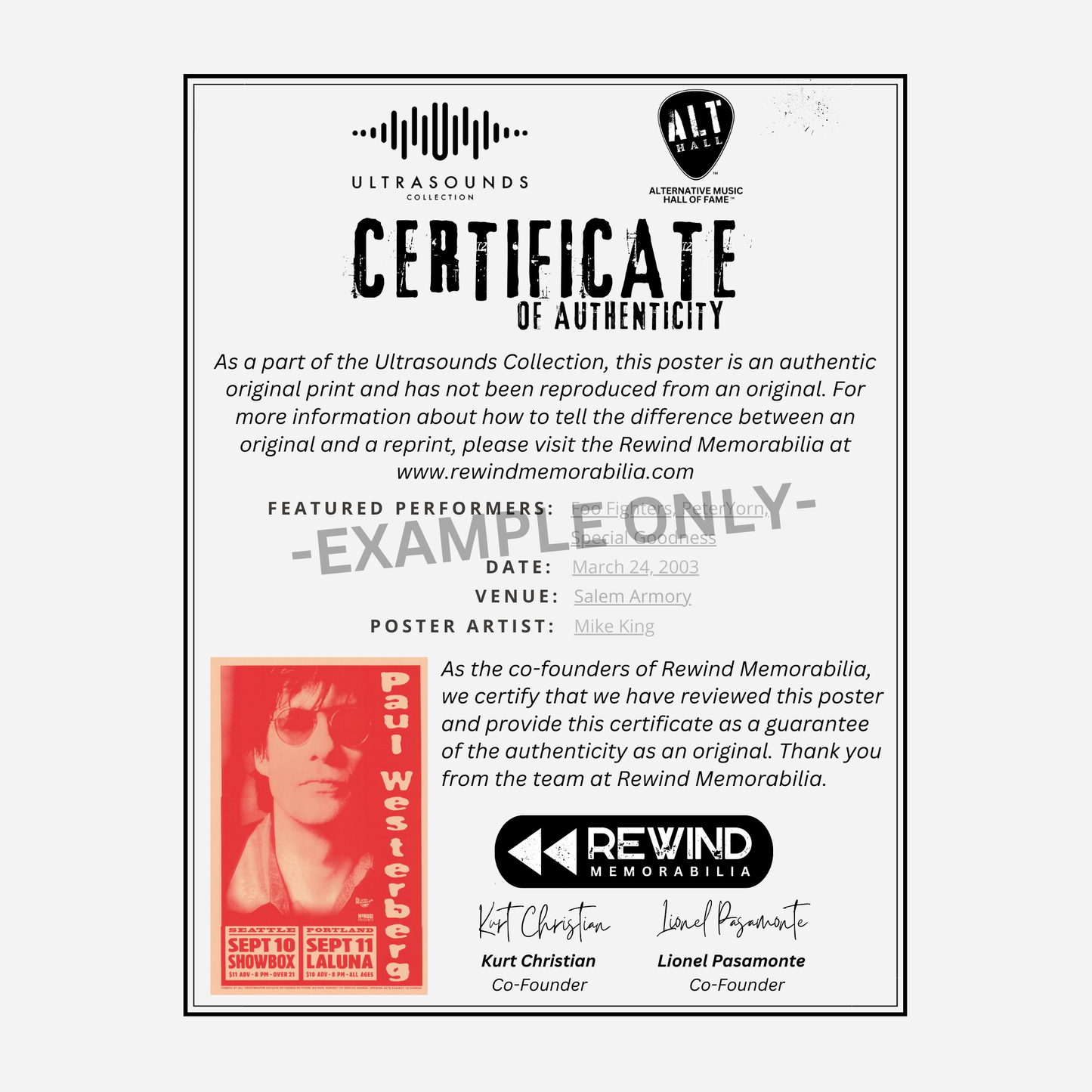 Paul Westerberg 1996 Showbox & La Luna | Rare & Near Mint