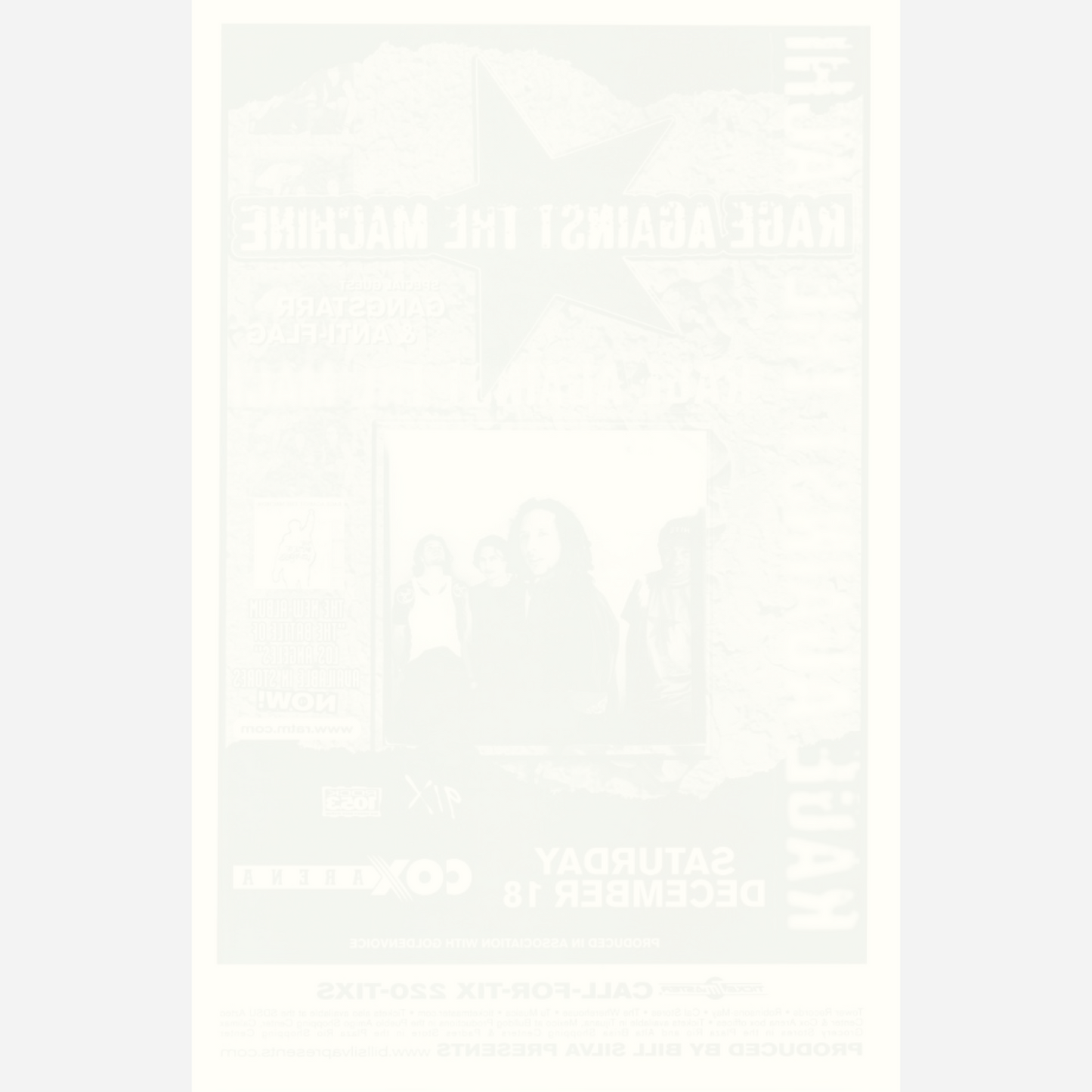 Rage Against the Machine 1999 Cox Arena | Rare & Near Mint