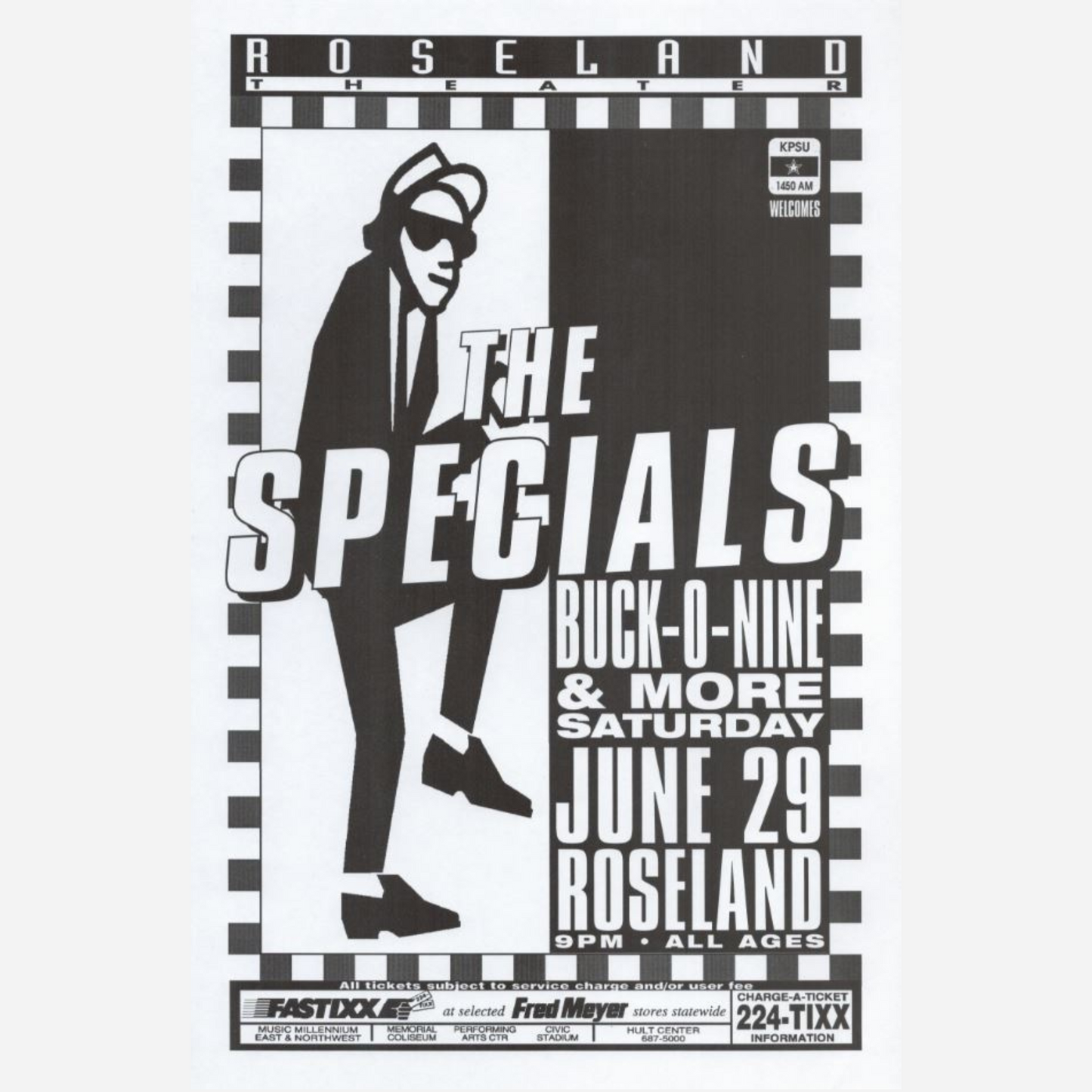 The Specials & Buck-O-Nine 1996 Roseland Theater Original Poster | Very Rare